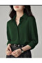 Satin Fabric Shirt - Emerald Green - 2