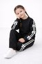 Girls' Striped and Ribbon Detail Pocketed Comfortable Tracksuit Set