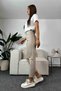 NS-82861 Women's High-Waist Mom Jeans Pants Beige - 4