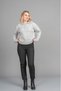 Women's Winter Gray Melange Emma Wool Polo Collar Knitwear Sweater Stylish Daily Comfortable 256060