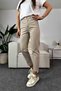NS-82861 Women's High-Waist Mom Jeans Pants Beige - 6