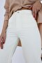 Ns-21899 Women's Cream Pipe Leg Jeans - 8