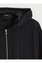 Black Hooded Soft Touch Women's Zippered Sweatshirt - 6