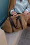 Sally Women's Nude Real Leather Suede Large Size Bag - 3