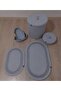 Natural Jute Bathroom Set – 6 Piece Organizer, Mat, and Laundry Basket - 2