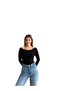 Modal Fabric Boat Neck Long Sleeve Flip-Flop Detail Badi̇ Oval Neck Body