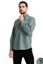 Çağla Yeşili Men's Stretch Fabric Denim Shirt Double Pocket Flap Long Sleeve Comfortable Fit - 3