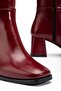 4804 Burgundy Wrinkled Patent Leather Zippered Daily Boots - 5