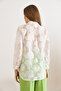 Women's White Petunia Embroidered Sheer Shirt GML-19001412 - 2