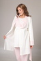 Elegant Detailed Double-Breasted Cut Maternity & Postpartum Set - 3-Piece Set with Dressing Gown