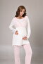 Elegant Detailed Double-Breasted Cut Maternity & Postpartum Set - 3-Piece Set with Dressing Gown - 7