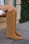 Booby Women's Taba Suet Padded Feta Heel Long Boots - 4