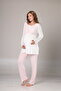Elegant Detailed Double-Breasted Cut Maternity & Postpartum Set - 3-Piece Set with Dressing Gown - 6