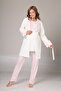 Elegant Detailed Double-Breasted Cut Maternity & Postpartum Set - 3-Piece Set with Dressing Gown - 2
