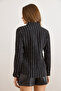 Women's Black Textured Contrast Striped Regular Fit Shirt Gml-19001405 - 3