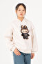 Printed Hooded Girls' Thick Sweatshirt - 26K 4537 - 6
