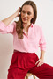 Women's Candy Pink Embroidery Detailed Muslin Shirt Gml-19001333 - 3