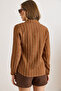 Women's Tan Textured Contrast Striped Regular Fit Shirt GML-19001405 - 2