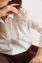 Women's White Begonia Semi-Transparent Shirt Gml-19001417 - 5