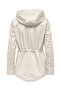Women's Hooded Canvas Parka Beige Jacket - 15319876 - 5