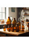 125 ml Round Medicine Syrup Bottle 125 Cc Amber Brown Glass Bottle with Lockable White Cap 6 Pieces - 2