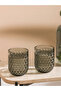 Create Your Style with Uzg Store Black Patterned Glass Water Cup Set of 2 250 ml