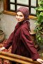 Ecozen Scarf Tn2103 Geometric Pattern 09-Burgundy - 4
