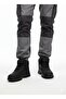 45 46 47 Large Size Men's Zippered Lace-Up Boots Non-Slip Sole - 7