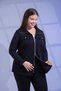 Plus Size Pocketed - Zippered Knitwear Shirt Black - 6