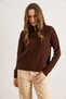 Women's Bitter Brown Mock Neck Medium Hair Braided Knitwear Sweater Kzk-19000912 - 6