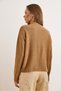 Women's Camel Mock Neck Middle Hair Braided Knitwear Sweater Kzk-19000912 - 2