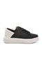 Black and White Thick Sole Lace-Up Women's Sports Shoes Thermo Dv-03 Z - 3