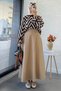 Premium Cashmere Flared Skirt - Beige - 7