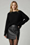 Women's Black Crew Neck Oversize Sweater
