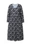 Women's Plus Size Crew Neck Patterned Waist Latex Long Sleeve Stylish Curve Dress - 3