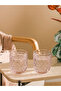 Create your style from uzg store pink patterned glass water cup set of 2 290 ml