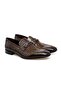 Dark Green Color Laceless Genuine Leather Men's Shoes
