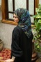 Ecozen Scarf Tn2105 Floral Pattern 03-Green-Blue-Tan - 4