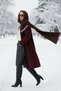 Dark Brown Knitted Shawl with Hood Detail |   Trendy Hooded Scarf