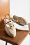 Open Back Three Rows of Stone Detailing Flat Sole Lightweight Women's Ballerinas |   Daily Babet