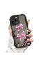 iPhone 14 Pro Compatible Ribbon Button Mirrored Anti-Fall Silicone Phone Case - 3