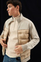 Munoz Dark Beige Zippered and Pocketed Scuba Fabric Standard Fit Men's Jacket - 6