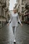 Cotton Corded Fabric Women's Blouse and Pants Two-Piece Set - 3