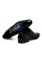 Black Color Lace-Up Genuine Leather Men's Shoes - 2