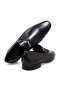 Dark Blue Color Laceless Genuine Leather Men's Shoes - 2
