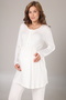 3-Piece Maternity Set with Crepe Textured Dressing Gown - Adjustable Waist Maternity Pajama Set - 6