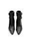Genuine Leather Double Buckle Pointed Toe Rubber Sole Zippered Boots 206 Nappa Nera (Black) - 3