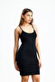 Thin Strap L Stretch Fabric Viscose Dress Midi |   Elb36361 Black - 6