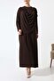 Sandy Draped Shoulder Button Detailed Long Dress - 3