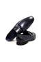 Dark Blue Color Laceless Genuine Leather Men's Shoes - 2
